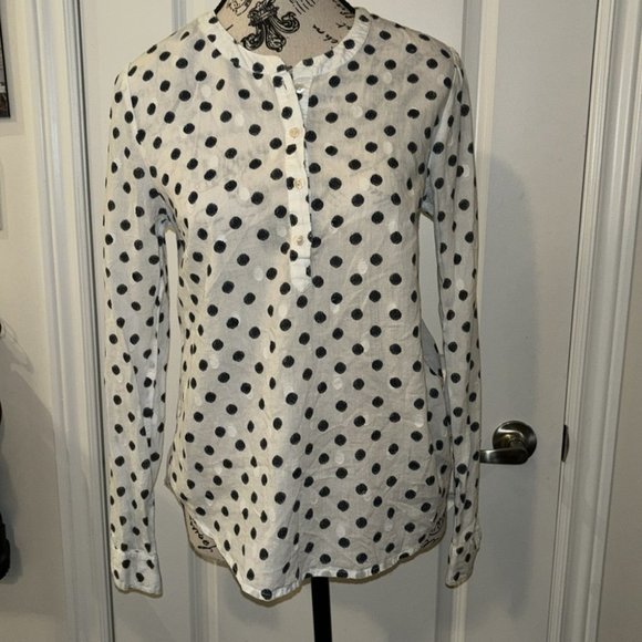 Lucky Brand Lightweight Polka Dot Women’s Blouse - Picture 1 of 6